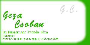 geza csoban business card