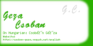 geza csoban business card